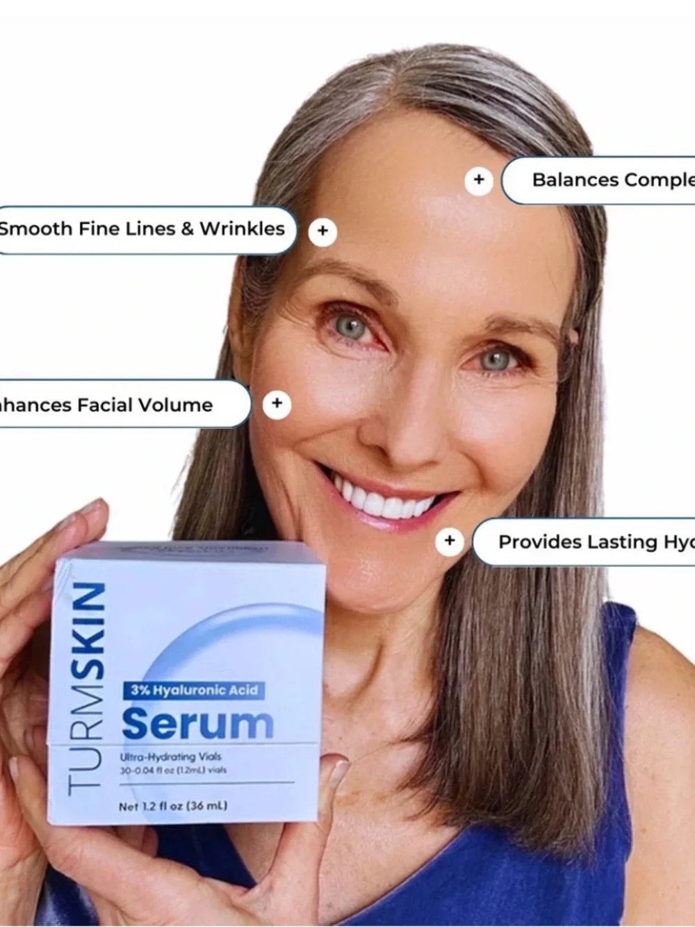 TurnSkin 3% Hyaluronic Acid Serum Vials - Hydrating Face Serum - 2 New Boxes